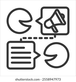 Word Of Mouth Outline Icon Vector Illustration