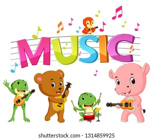 word music with animal playing music