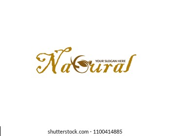 The word NATURAL logo vector