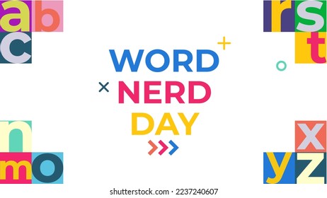 Word Nerd Day alphabet copy space background vector flat style. Suitable for poster, cover, web, social media banner.