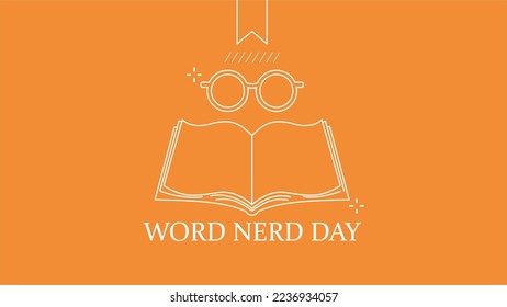 Estilo plano vectorial del espacio de la copia del Día del nerd de palabra. Adecuado para afiches, portadas, web, banner de medios sociales.