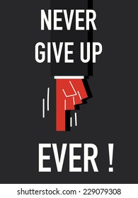 Word NEVER GIVE UP