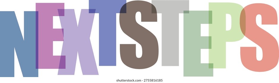 The word NEXTSTEPS is displayed in large, bold, overlapping letters of various colors against a white background.