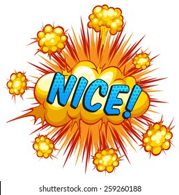 Word Nice with cloud explosion in the back