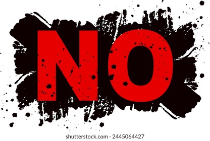 Se escribe la palabra "no" y el fondo se pinta con un pincel.