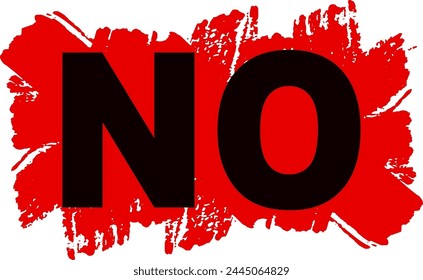 Se escribe la palabra "no" y el fondo se pinta con un pincel.