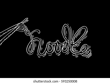  Word "Noodle" made of noodle