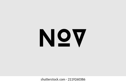 Word NOV en letras - Diseño vector inicial - Icono premium, vector de logotipo