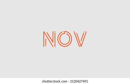Word NOV en letras - Diseño vector inicial - Icono premium, vector de logotipo