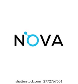 word nova logo design, word mark nova logo design, typography text nova logo vector
