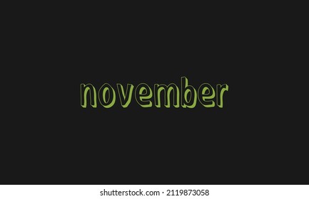 Word NOVEMBER en letras - Diseño de vector inicial - Icono premium, vector de logotipo