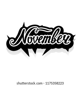 Word November vector lettering