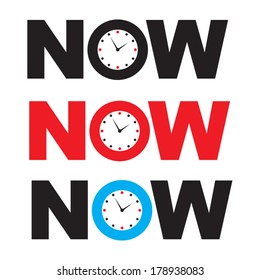 word now with timer clock, isolated letters