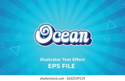 The word "ocean" in shimmering 3D aqua tones, with bubble textures, light reflections, and wave-inspired curves. Refreshing, calming, and perfect for marine, travel, or summer themes.