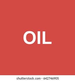 The word "Oil". red background