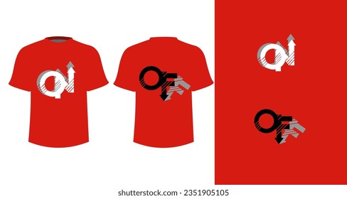 Das Wort auf der Vorderseite und auf der Rückseite des Hemdes. Farbige abstrakte Design-Vektorgrafik für T-Shirt-Druck, Typografie, Aufkleber-Poster und andere Verwendungszwecke