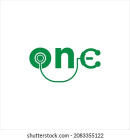 plantilla de vector médico de logotipo de palabra uno