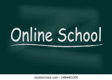 Word Online School On Chalkboard Sketch Stock Vector (royalty Free 