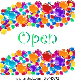 Word "Open" with baloons