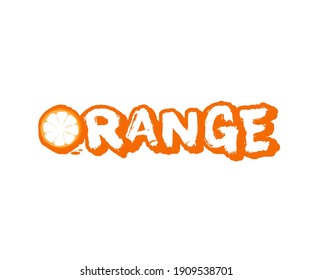 Word Orange Isolated On White Background Stock Vector (royalty Free 