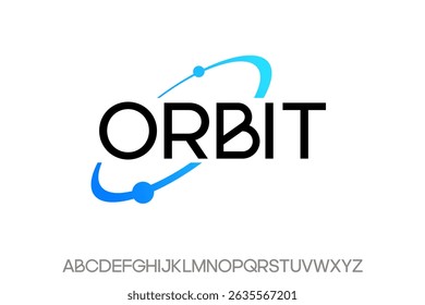 word orbit. modern Minimal elegant font alphabet graphic vector illustrations