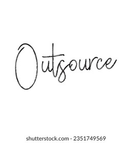 word Outsource, vector design illustration