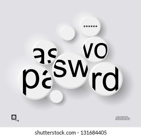 word "password" in circles