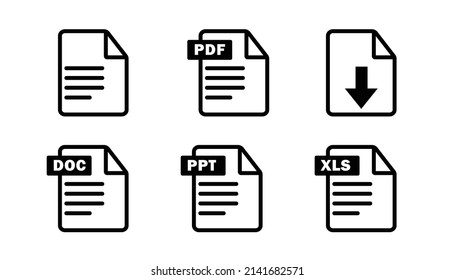 Word, Pdf, Ppt, Excel Document File Icons