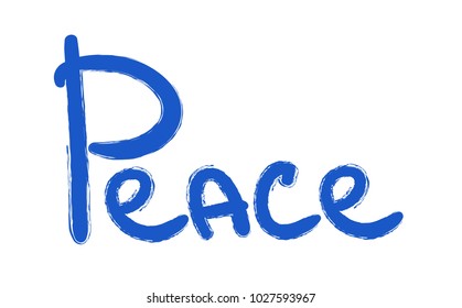 word peace, hand drawn illustration