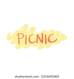 Word PICNIC on white background