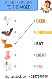 Word to picture matching worksheet for children illustration