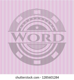 Word pink emblem. Retro