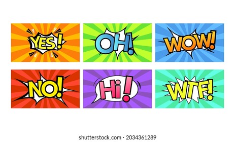 Word pop art vector set illustration, isolated on white background , illustration Vector EPS 10
