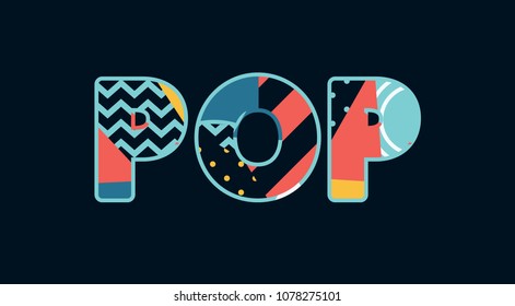 The word POP concept written in colorful abstract typography. Vector EPS 10 available.