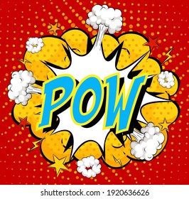 Word Pow On Comic Cloud Explosion Stock Vector (Royalty Free ...