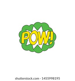 word 'POW!' in retro comic explosion cloud on white background. vector vintage pop art illustration easy to edit and customize. eps 10