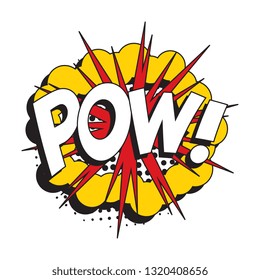 Word Pow Retro Comic Speech Bubble Stock Vector (Royalty Free ...