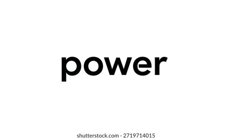The word 'power' is presented in a striking, bold black font against a pristine white backdrop, conveying a strong and minimalist message of