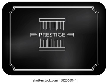 the word "prestige" on a black background