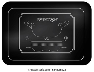 the word "prestige" and patterns on black background