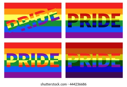 the word  pride in the flag of the LGBT