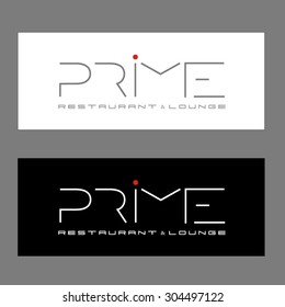 Word Prime as a restaurant logo by means of lettering