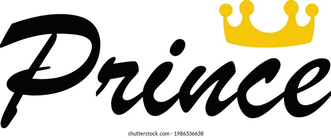 La palabra príncipe. ilustración vectorial