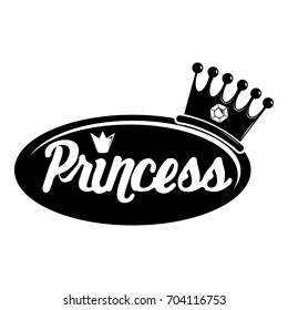 Word princess crown icon. Simple illustration of word princess crown vector icon for web