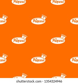 Word princess crown pattern vector orange for any web design best