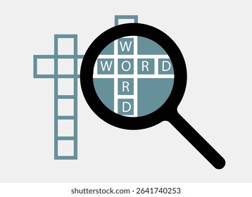 Word problem solve in crossword puzzle illustration