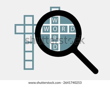 Word problem solve in crossword puzzle illustration