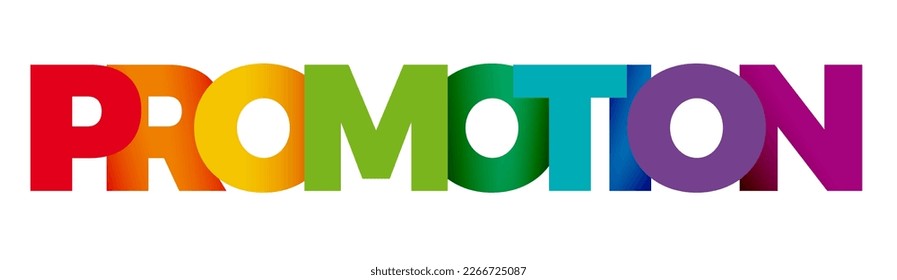 The word Promotion. Vector banner and logo with colorful text