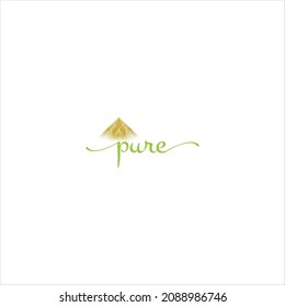 word pure logo vector template