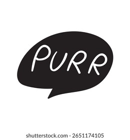 Word - Purr. Speech bubble. Vector illustration on white background.